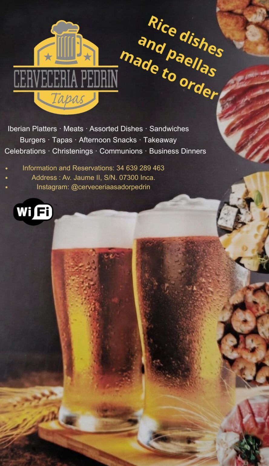 Our menu in English Pedrin Cerveceria