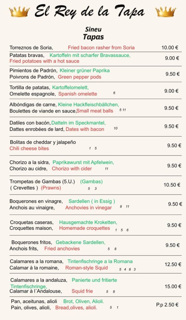 comer tapas en sineu