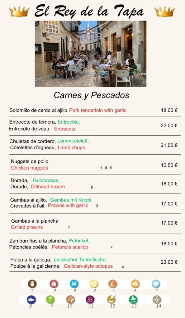 comer carnes y pescado en Sineu