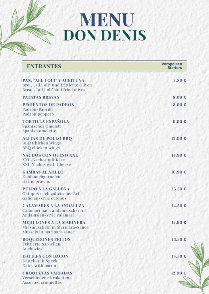 ENTRANTES DON DENIS